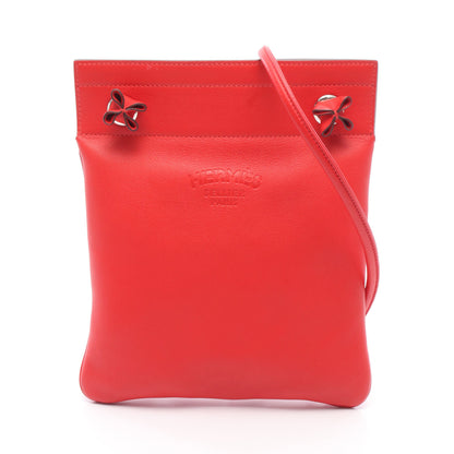 サック アリーヌ ミニ ルージュクー ショルダーバッグ ヴォースイフト レッド シルバー金具 D刻印 エルメス バッグ HERMES
