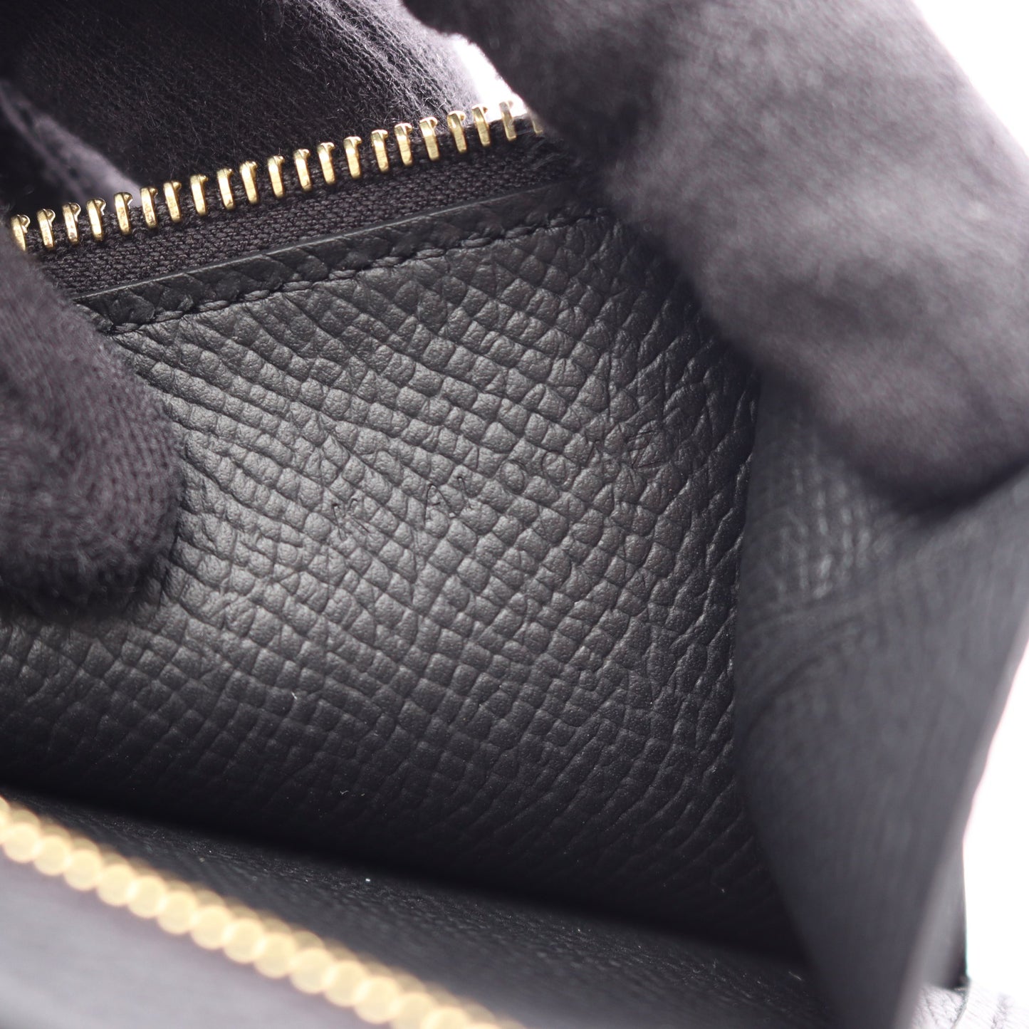 ベアンコンパクト 二つ折り財布 ヴォーエプソン ブラック ゴールド金具 K刻印 エルメス 財布・小物 HERMES