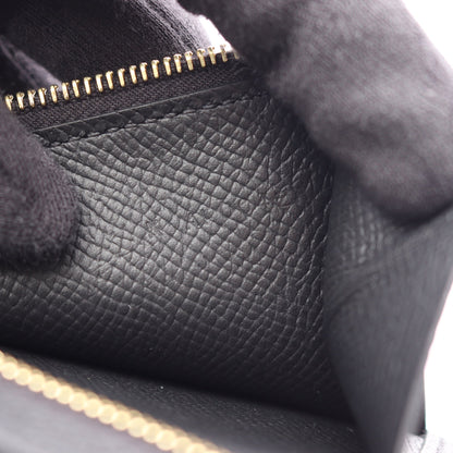 ベアンコンパクト 二つ折り財布 ヴォーエプソン ブラック ゴールド金具 K刻印 エルメス 財布・小物 HERMES