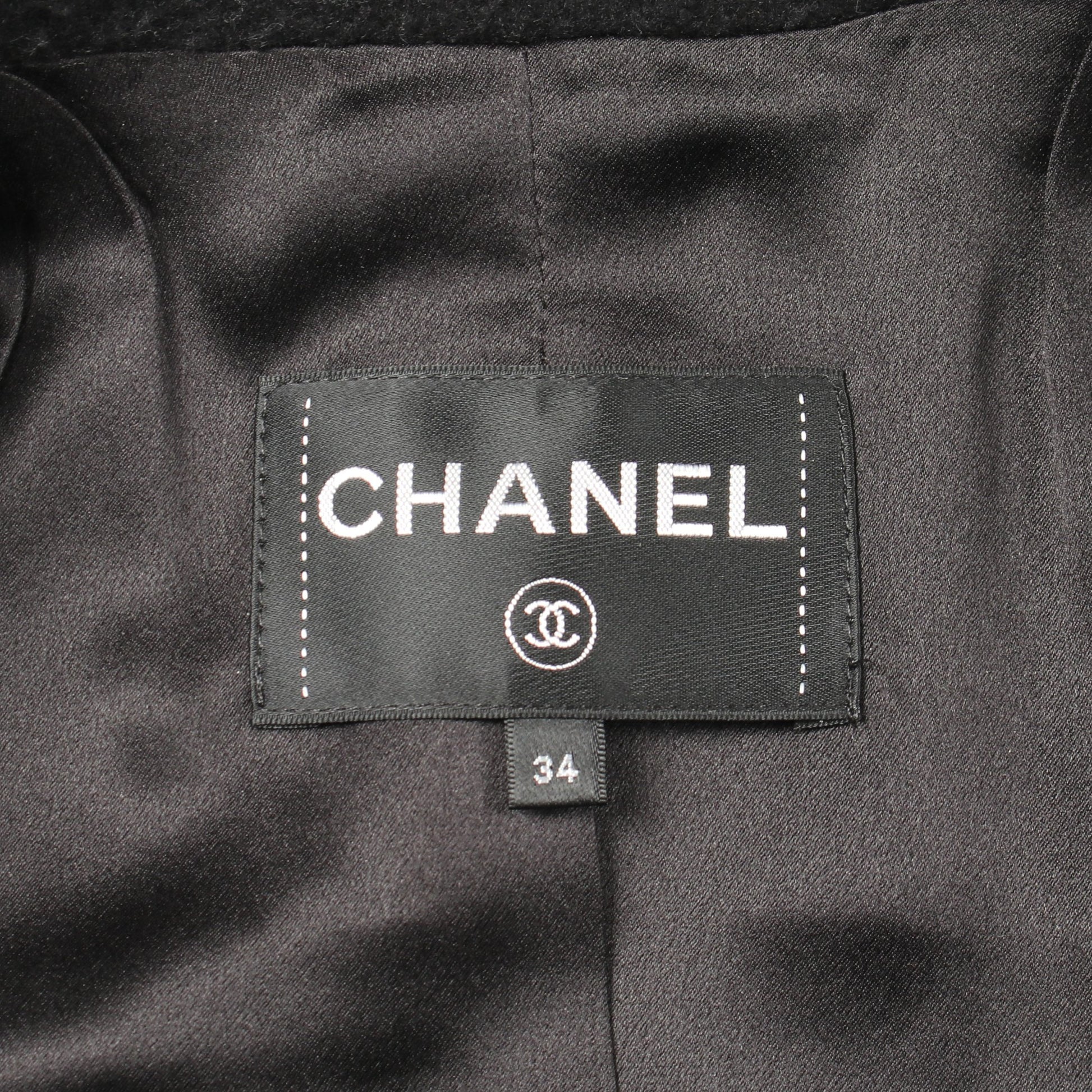 ココマークボタン ピーコート ウール カシミヤ ブラック シャネル アウター CHANEL