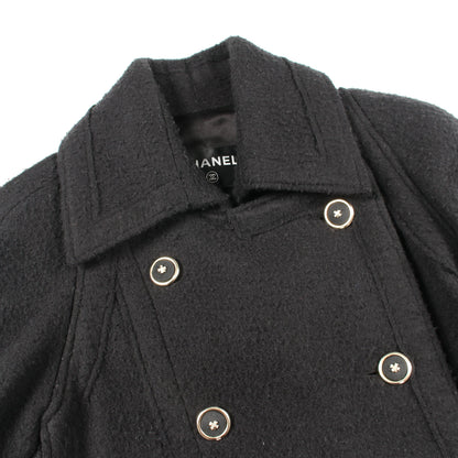 ココマークボタン ピーコート ウール カシミヤ ブラック シャネル アウター CHANEL