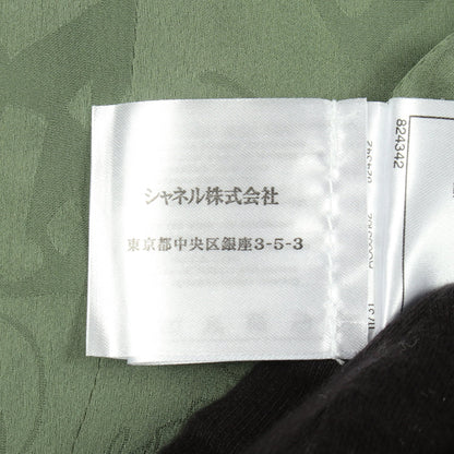 ココマークボタン ツイード ジャケット ウール リネン グリーン シャネル アウター CHANEL