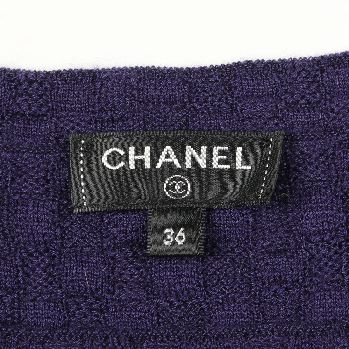 18A アンカーボタン ニット カシミヤ シルク パープル シャネル トップス CHANEL