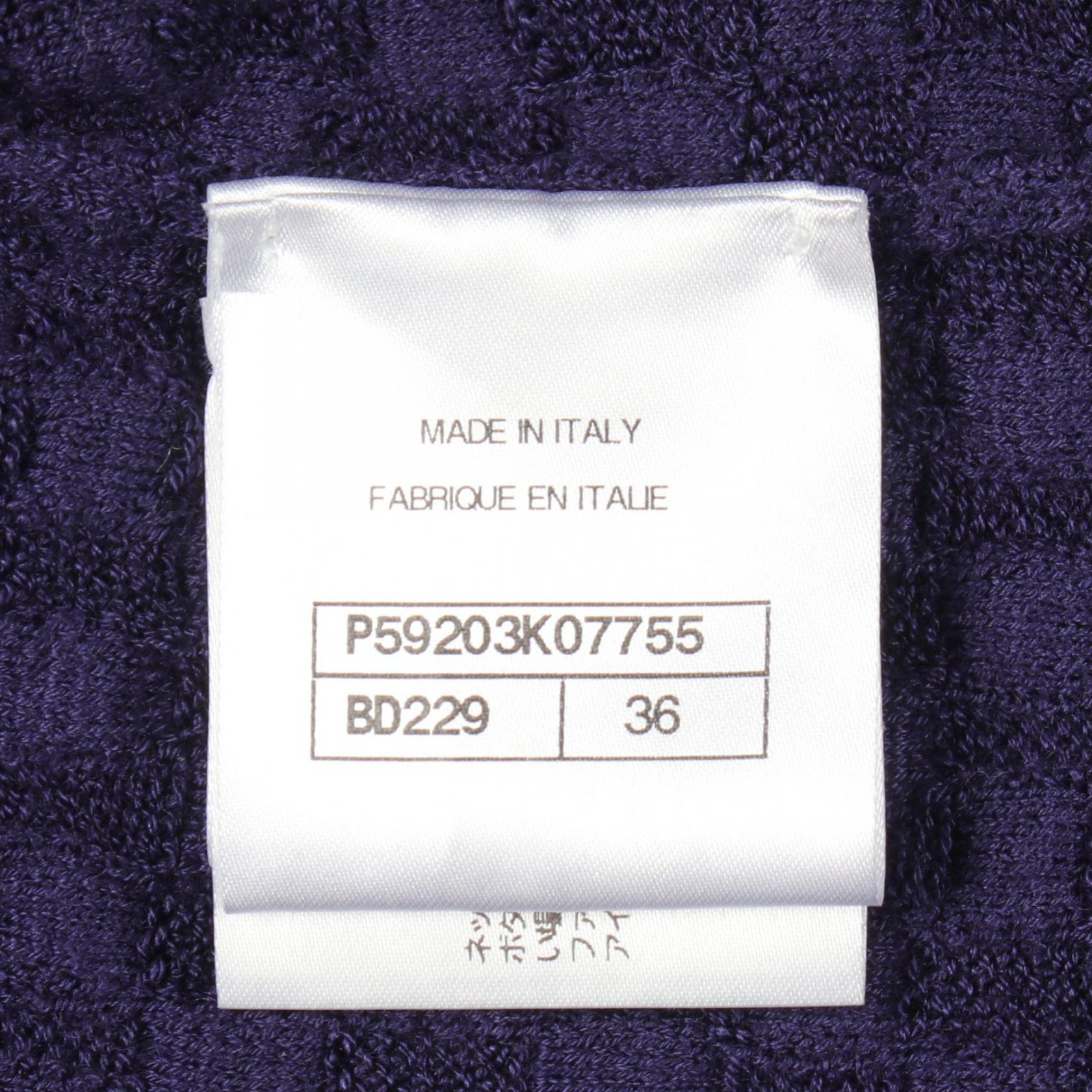 18A アンカーボタン ニット カシミヤ シルク パープル シャネル トップス CHANEL