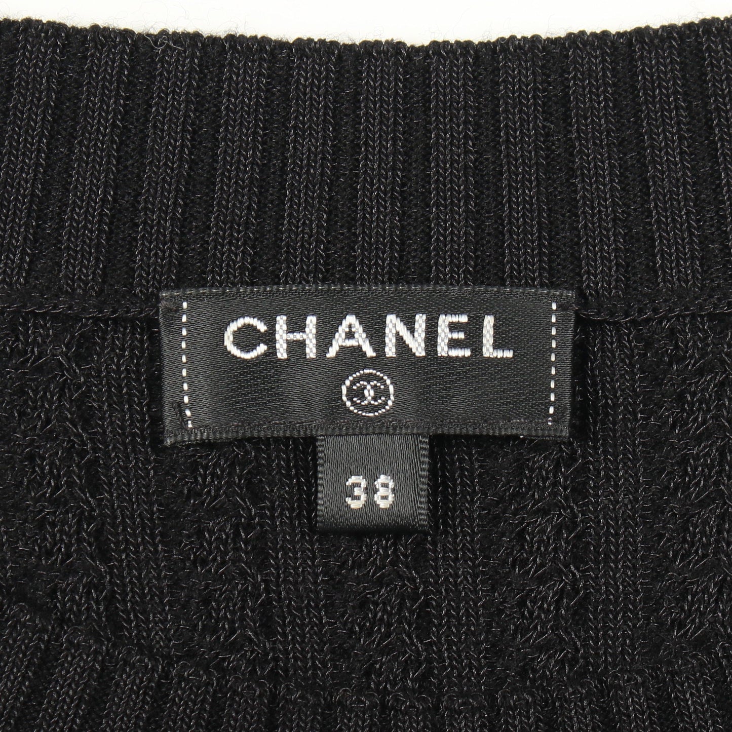アンカーボタン ニット コットン ウール ナイロン ブラック シャネル トップス CHANEL