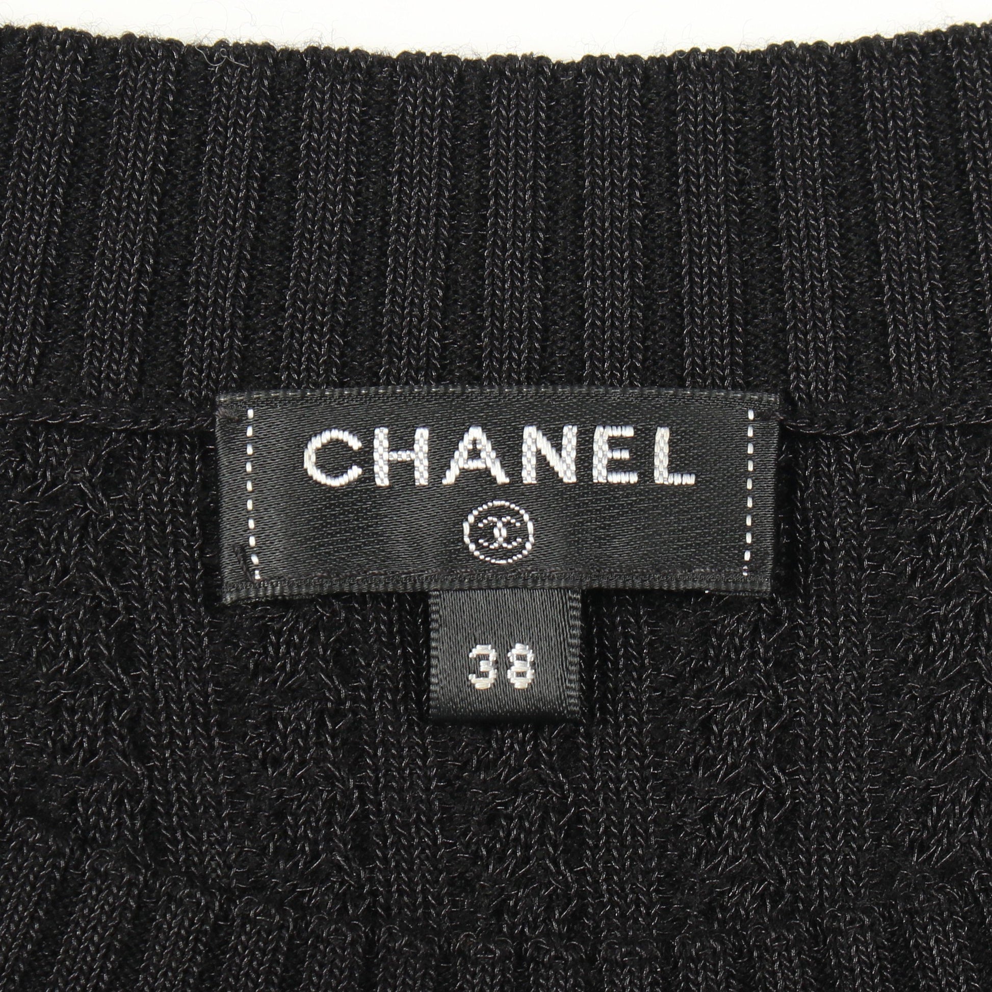 アンカーボタン ニット コットン ウール ナイロン ブラック シャネル トップス CHANEL