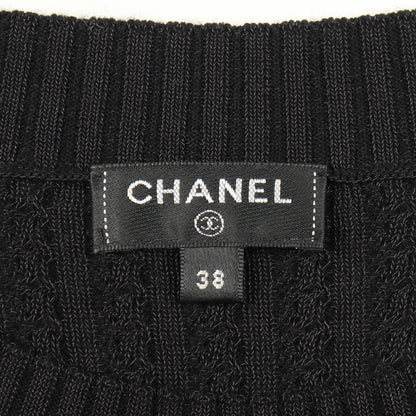 アンカーボタン ニット コットン ウール ナイロン ブラック シャネル トップス CHANEL