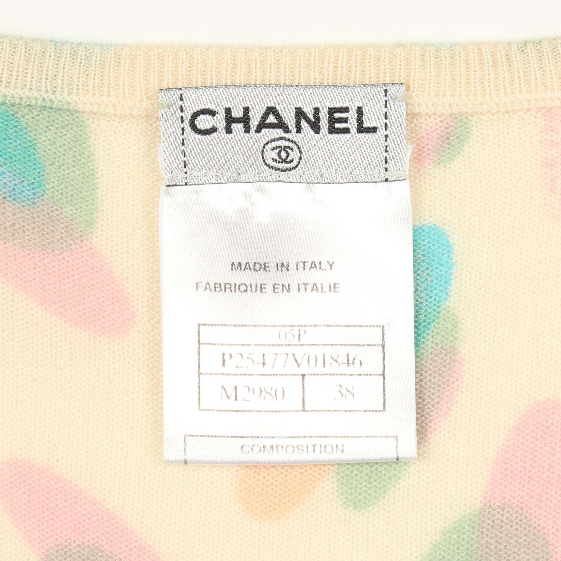 総柄 ニット カシミヤ アイボリー マルチカラー シャネル トップス CHANEL