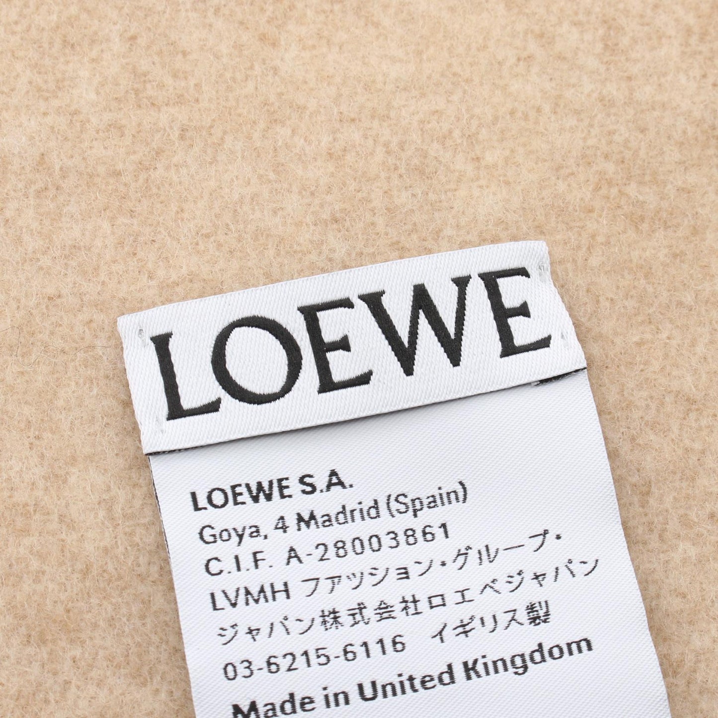 アナグラム バイカラー スカーフ マフラー ウール カシミヤ ベージュ アイボリー ロエベ 財布・小物 LOEWE