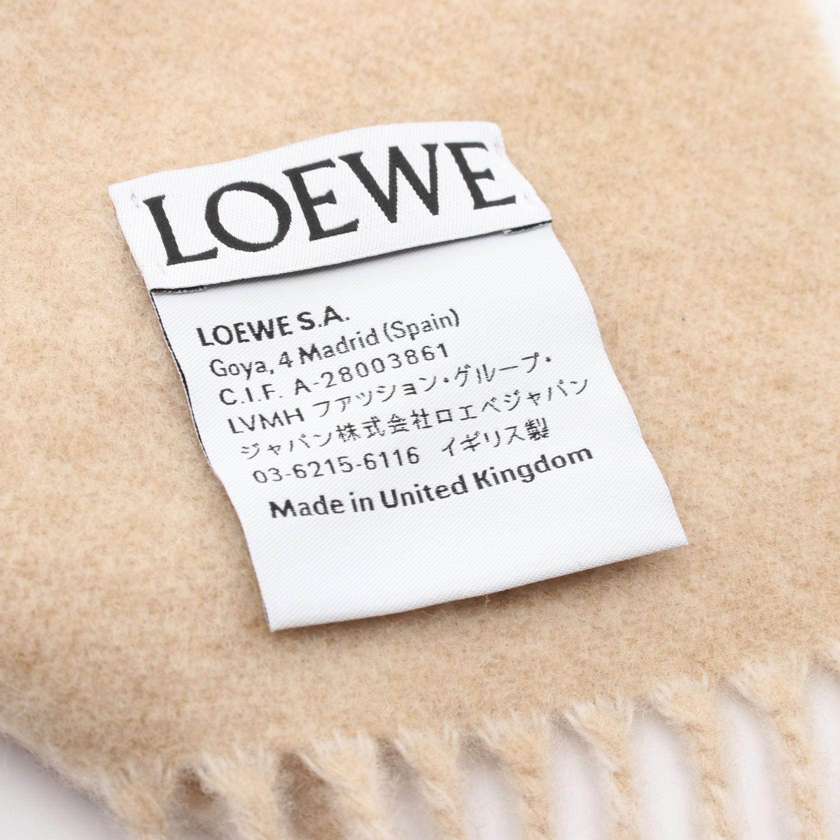 アナグラム バイカラー スカーフ マフラー ウール カシミヤ ベージュ アイボリー ロエベ 財布・小物 LOEWE