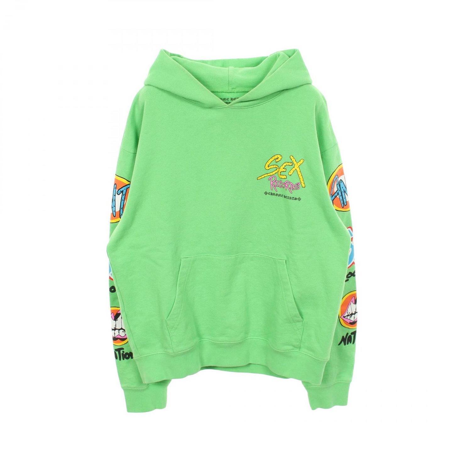MATTY BOY SEX RECORDS プルオーバーパーカー コットン イエローグリーン マルチカラー クロムハーツ トップス Chrome Hearts