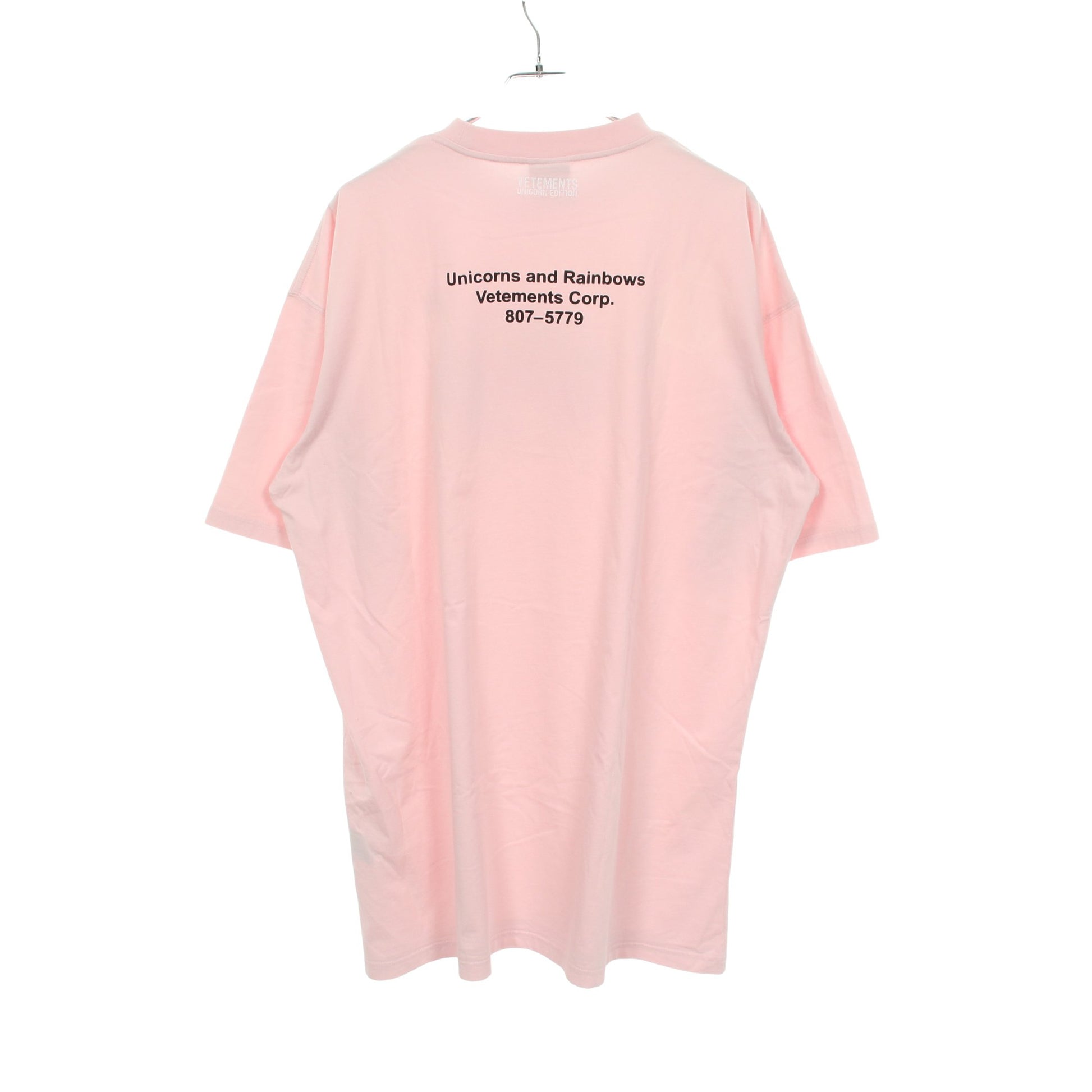 ユニコーン クルーネック 半袖Tシャツ コットン ピンク ヴェトモン トップス VETEMENTS