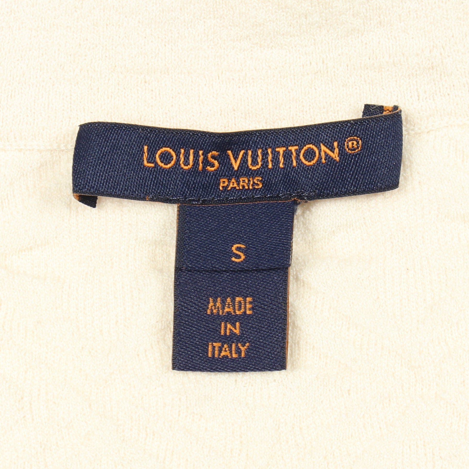 モノグラム ハーフジップ 半袖 ニットワンピース コットン ウール アイボリー ルイヴィトン ワンピース LOUIS VUITTON