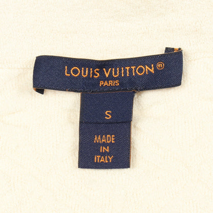 モノグラム ハーフジップ 半袖 ニットワンピース コットン ウール アイボリー ルイヴィトン ワンピース LOUIS VUITTON