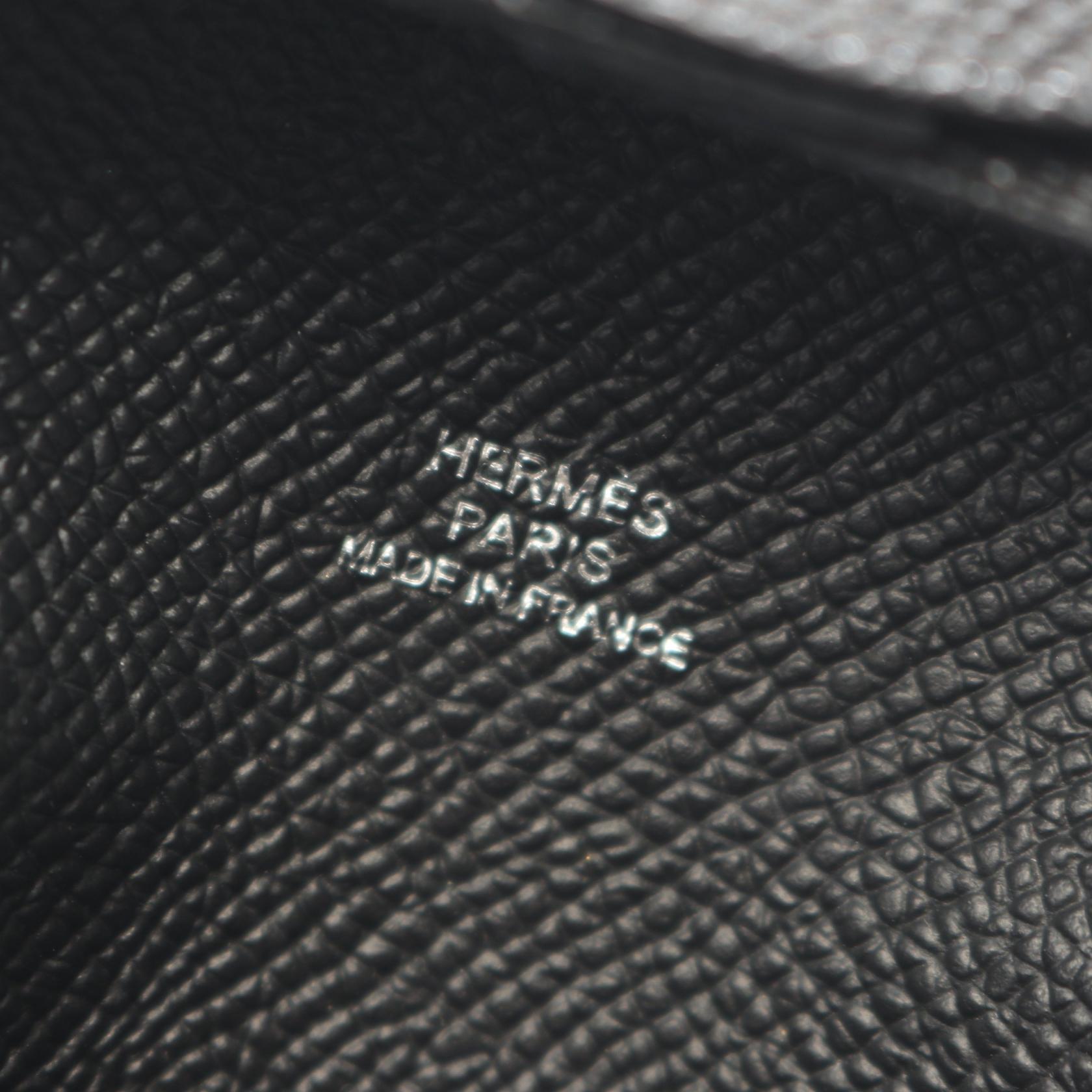 バスティア コインケース ヴォーエプソン ブラック シルバー金具 W刻印 エルメス 財布・小物 HERMES