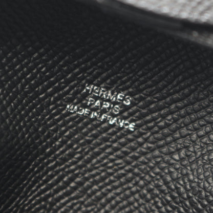 バスティア コインケース ヴォーエプソン ブラック シルバー金具 W刻印 エルメス 財布・小物 HERMES