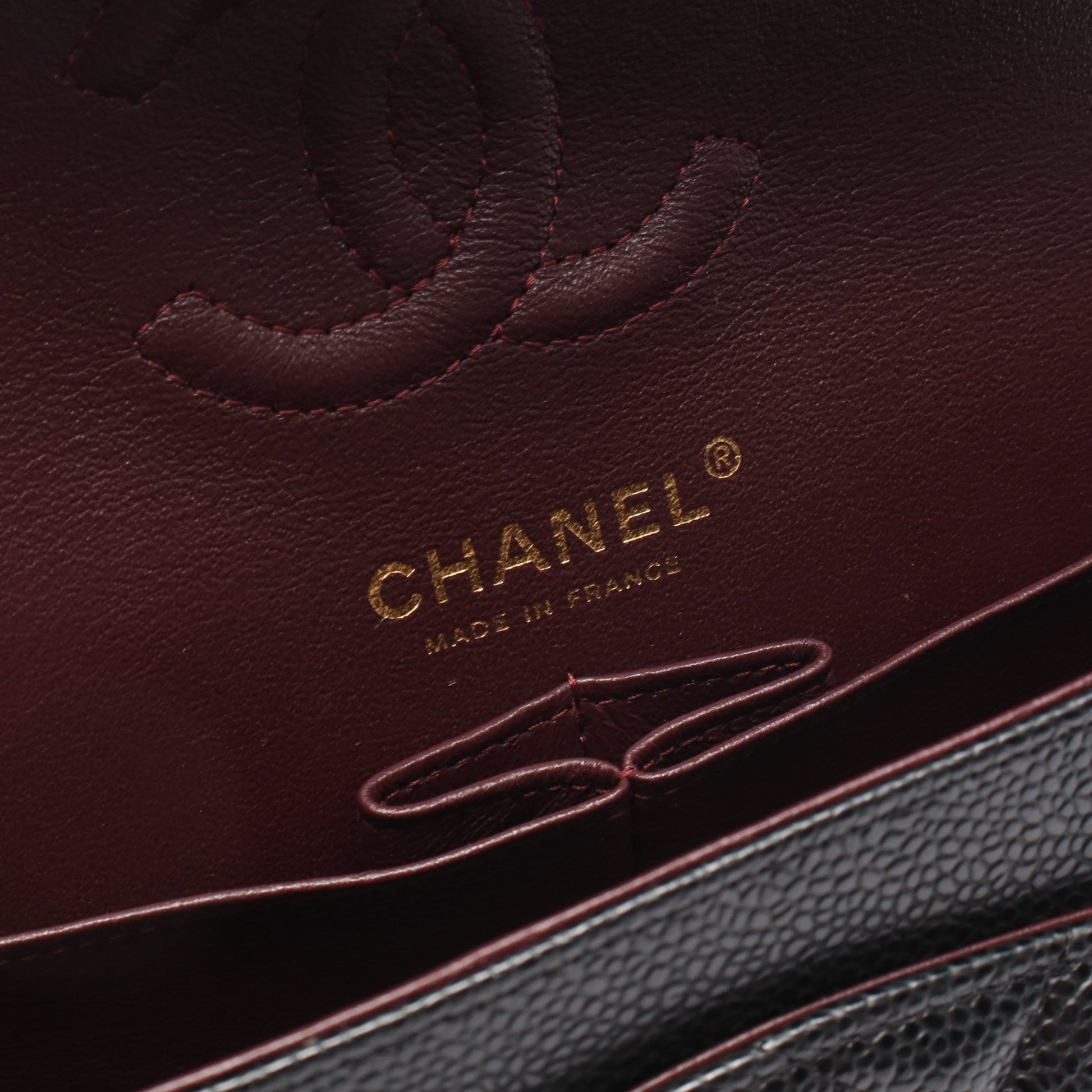 マトラッセ Wフラップ Wチェーンショルダーバッグ キャビアスキン ブラック ゴールド金具 シャネル バッグ CHANEL