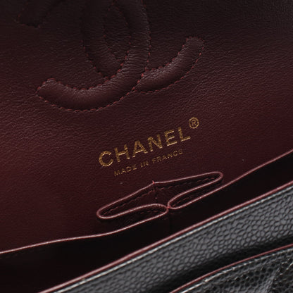 マトラッセ Wフラップ Wチェーンショルダーバッグ キャビアスキン ブラック ゴールド金具 シャネル バッグ CHANEL