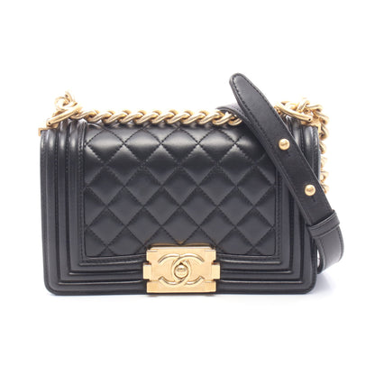 ボーイシャネル スモール チェーンショルダーバッグ ラムスキン ブラック ゴールド金具 シャネル バッグ CHANEL