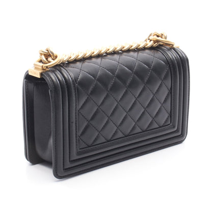 ボーイシャネル スモール チェーンショルダーバッグ ラムスキン ブラック ゴールド金具 シャネル バッグ CHANEL