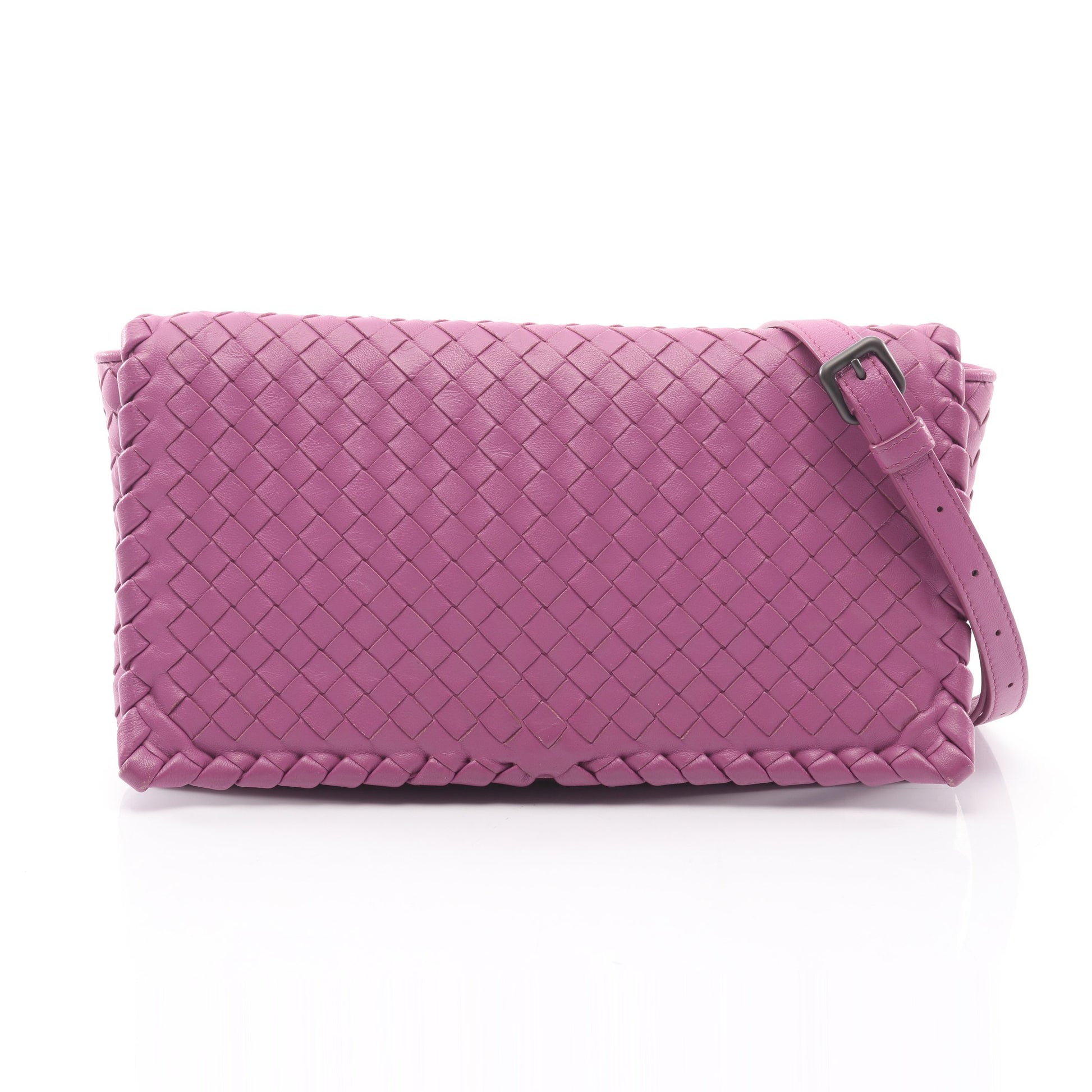 イントレチャート ショルダーバッグ ショルダーバッグ レザー パープル ボッテガヴェネタ バッグ BOTTEGA VENETA