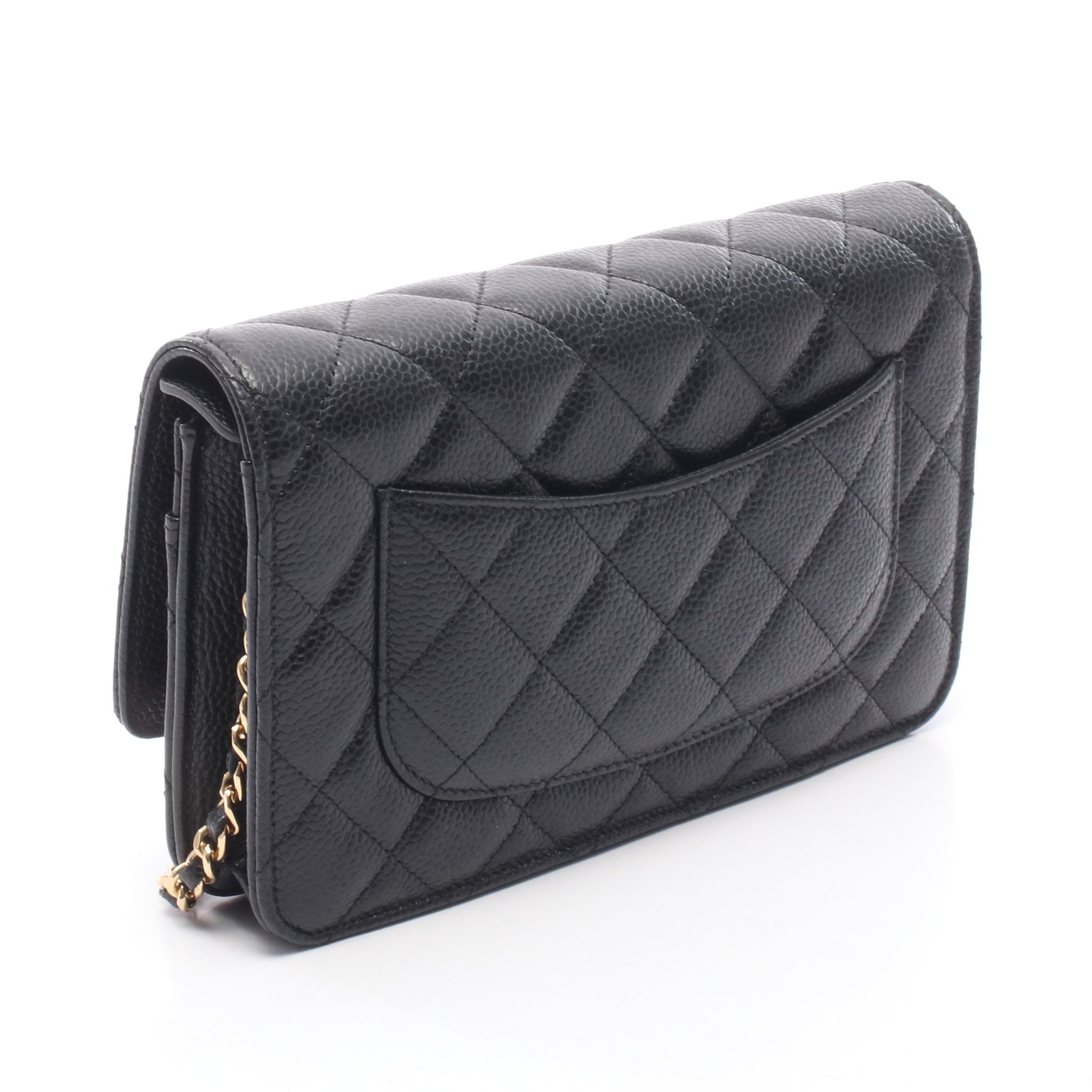 マトラッセ チェーンウォレット キャビアスキン ブラック ゴールド金具 シャネル バッグ CHANEL