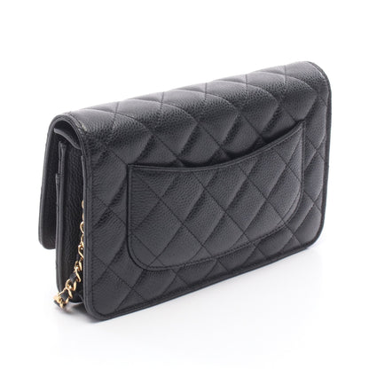 マトラッセ チェーンウォレット キャビアスキン ブラック ゴールド金具 シャネル バッグ CHANEL