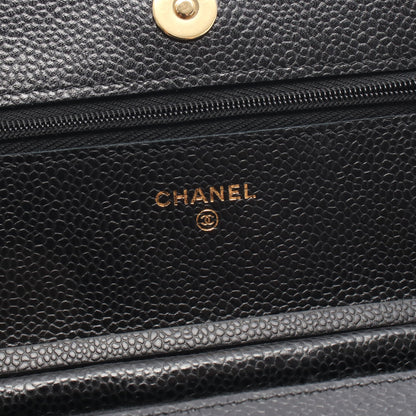 マトラッセ チェーンウォレット キャビアスキン ブラック ゴールド金具 シャネル バッグ CHANEL