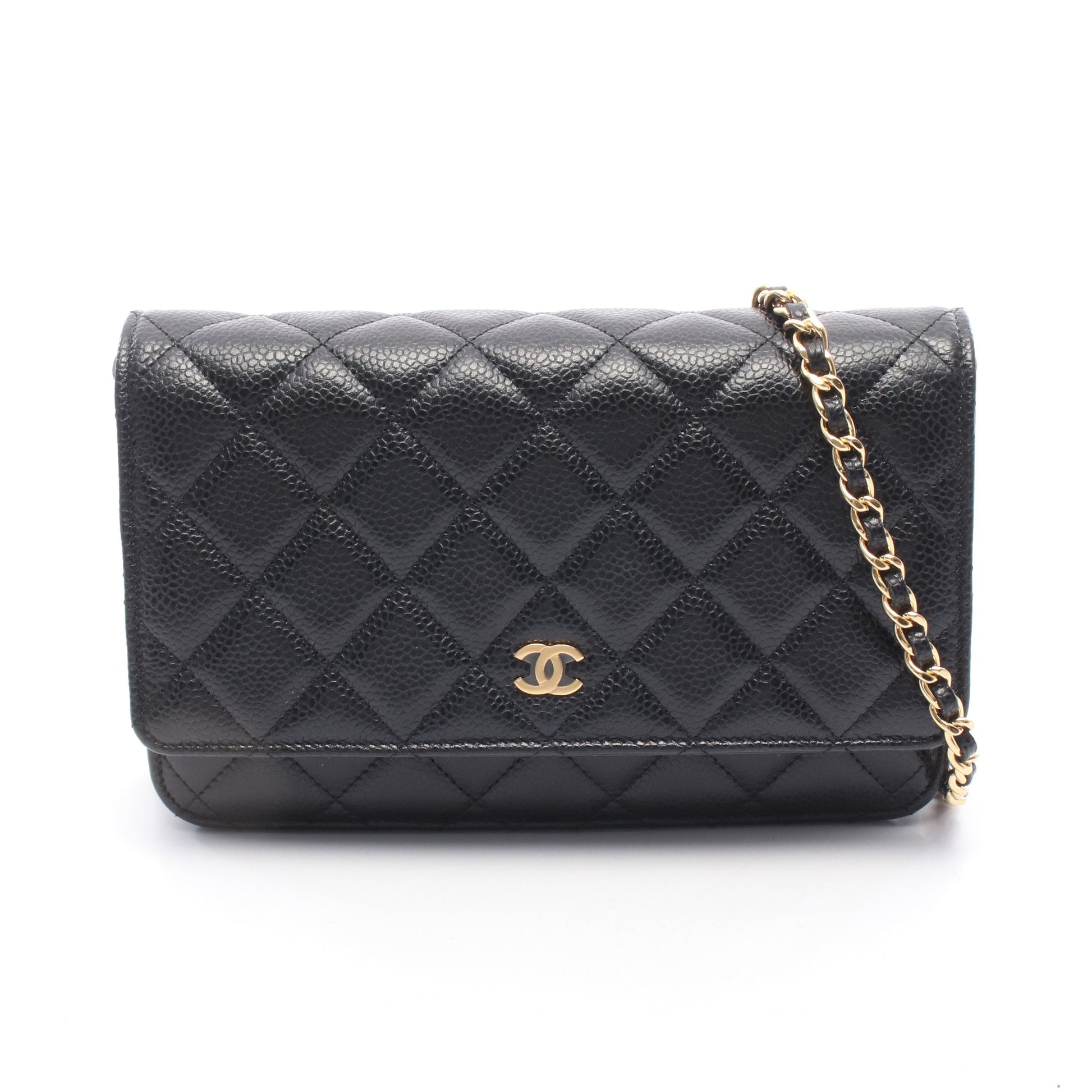 マトラッセ チェーンウォレット キャビアスキン ブラック ゴールド金具 シャネル バッグ CHANEL