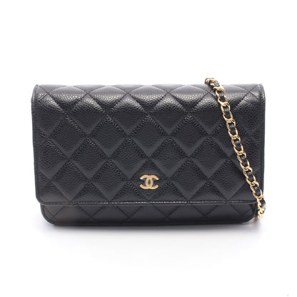 マトラッセ チェーンウォレット キャビアスキン ブラック ゴールド金具 シャネル バッグ CHANEL