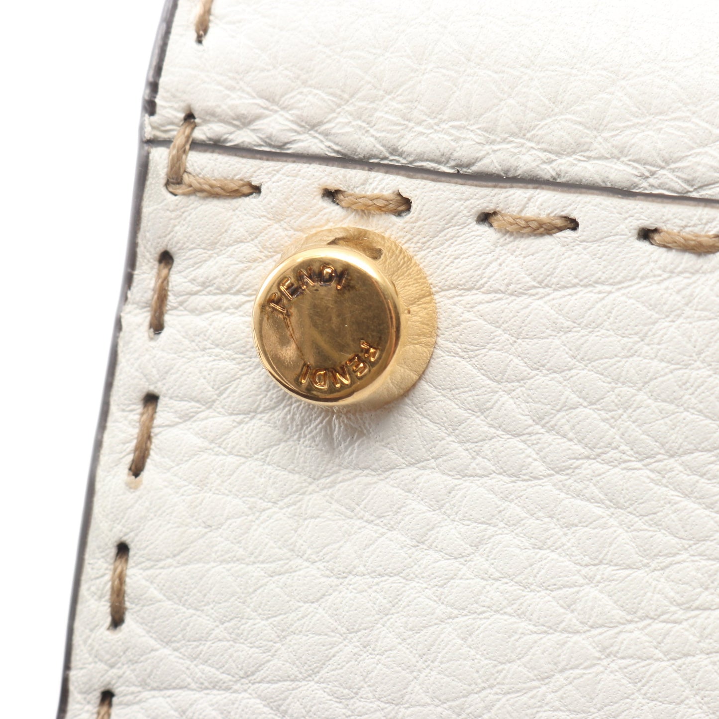 ピーカブー レギュラー セレリア 2WAY ハンドバッグ レザー ホワイト ネイビー フェンディ バッグ FENDI