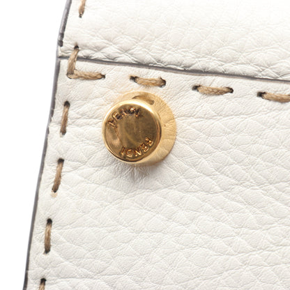 ピーカブー レギュラー セレリア 2WAY ハンドバッグ レザー ホワイト ネイビー フェンディ バッグ FENDI