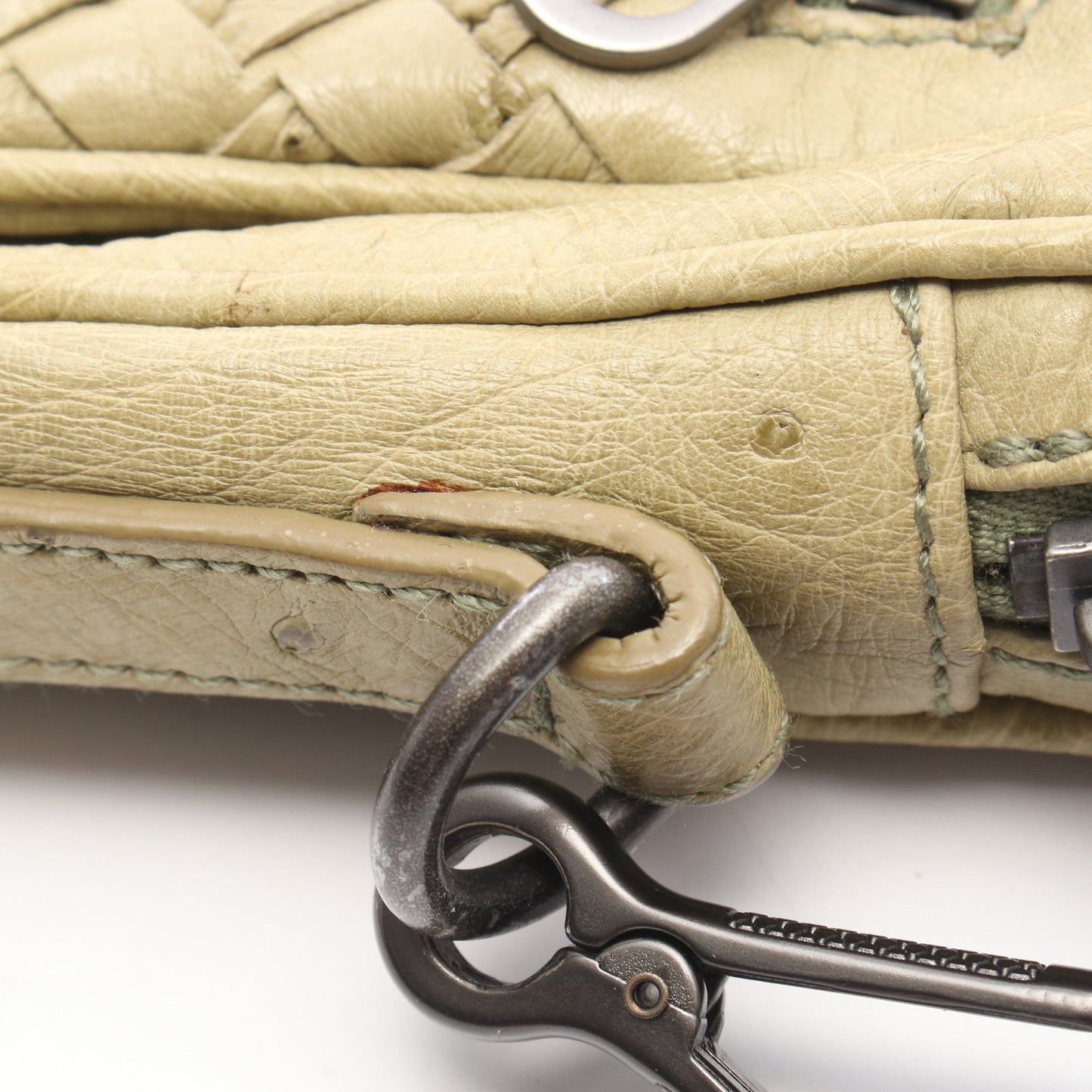 イントレチャート ショルダーバッグ レザー ライトグリーン ボッテガヴェネタ バッグ BOTTEGA VENETA