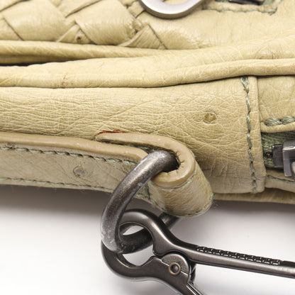 イントレチャート ショルダーバッグ レザー ライトグリーン ボッテガヴェネタ バッグ BOTTEGA VENETA