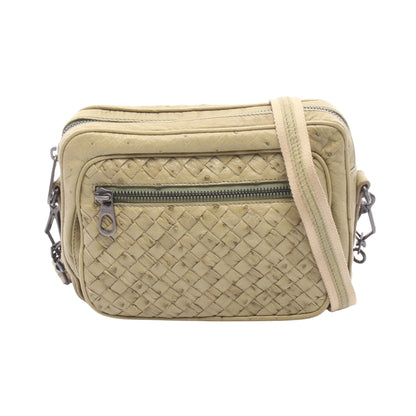 イントレチャート ショルダーバッグ レザー ライトグリーン ボッテガヴェネタ バッグ BOTTEGA VENETA