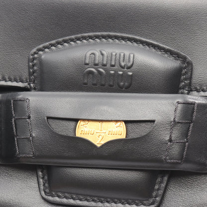 CRM FINE CALF ペニー ハンドバッグ レザー ブラック ミュウミュウ バッグ miu miu