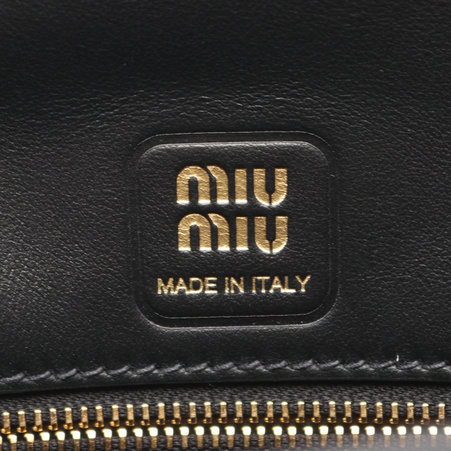 CRM FINE CALF ペニー ハンドバッグ レザー ブラック ミュウミュウ バッグ miu miu