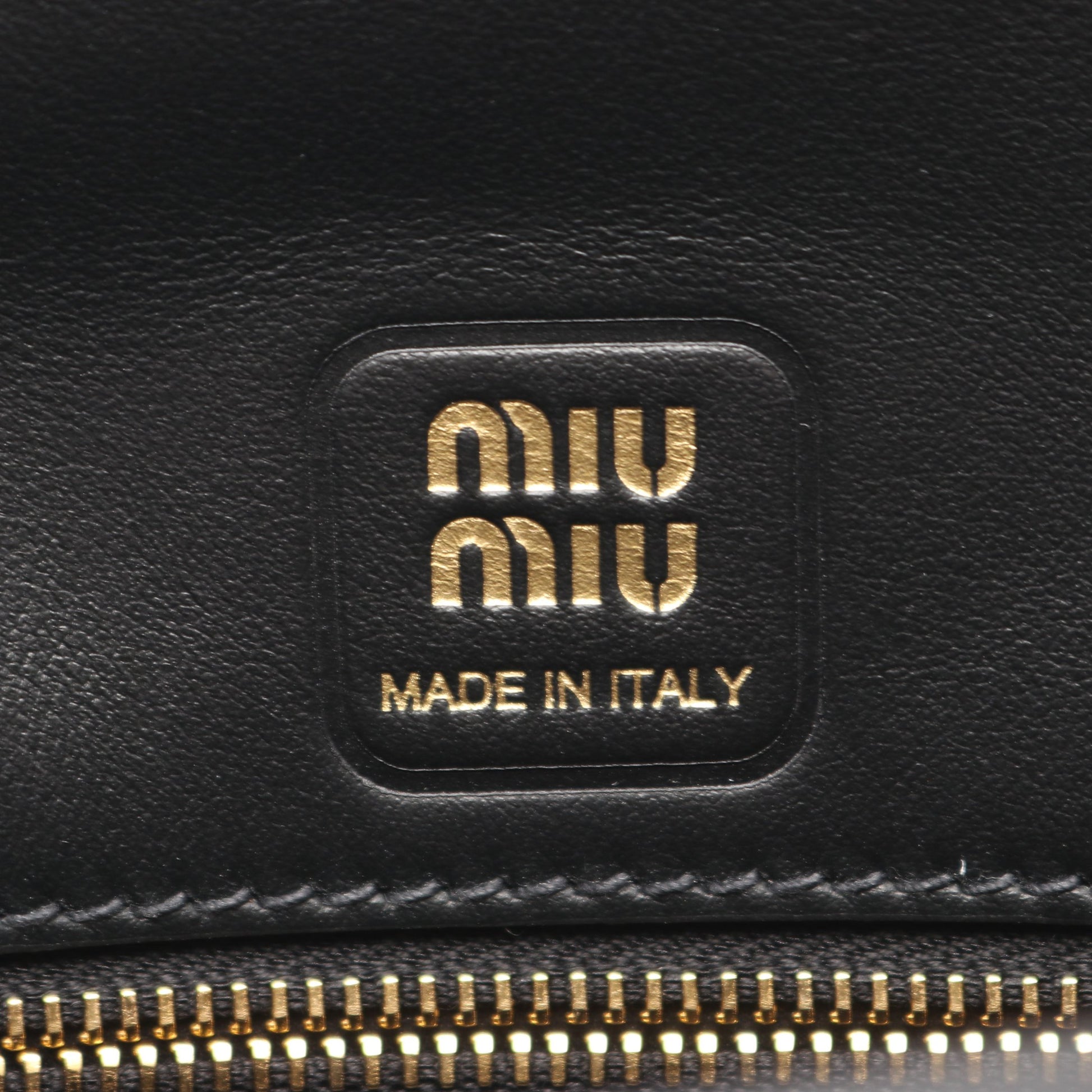 CRM FINE CALF ペニー ハンドバッグ レザー ブラック ミュウミュウ バッグ miu miu