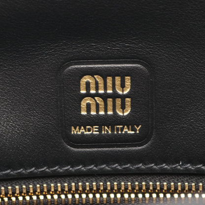 CRM FINE CALF ペニー ハンドバッグ レザー ブラック ミュウミュウ バッグ miu miu