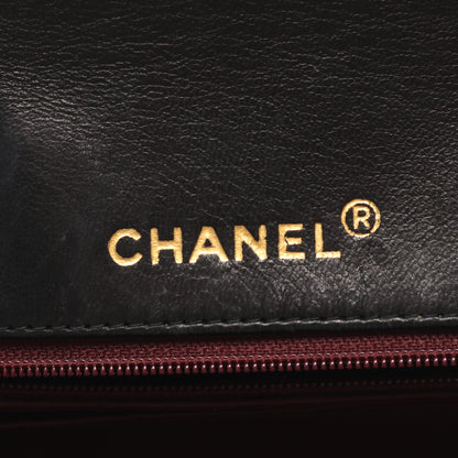 マトラッセ ダイアナフラップ チェーンショルダーバッグ ラムスキン ブラック ゴールド金具 シャネル バッグ CHANEL