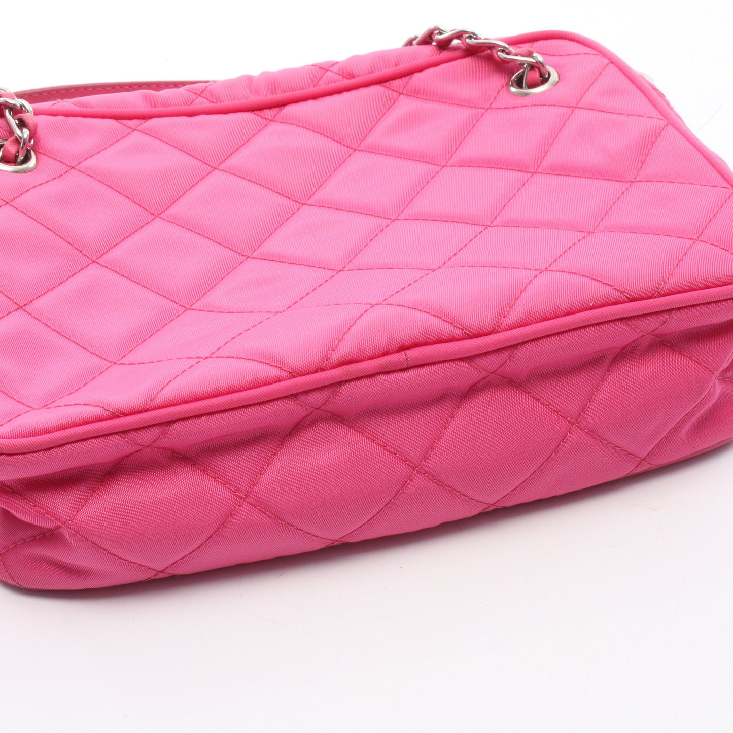 2WAY チェーンハンドバッグ ナイロン レザー ピンク プラダ バッグ PRADA