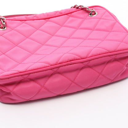 2WAY チェーンハンドバッグ ナイロン レザー ピンク プラダ バッグ PRADA
