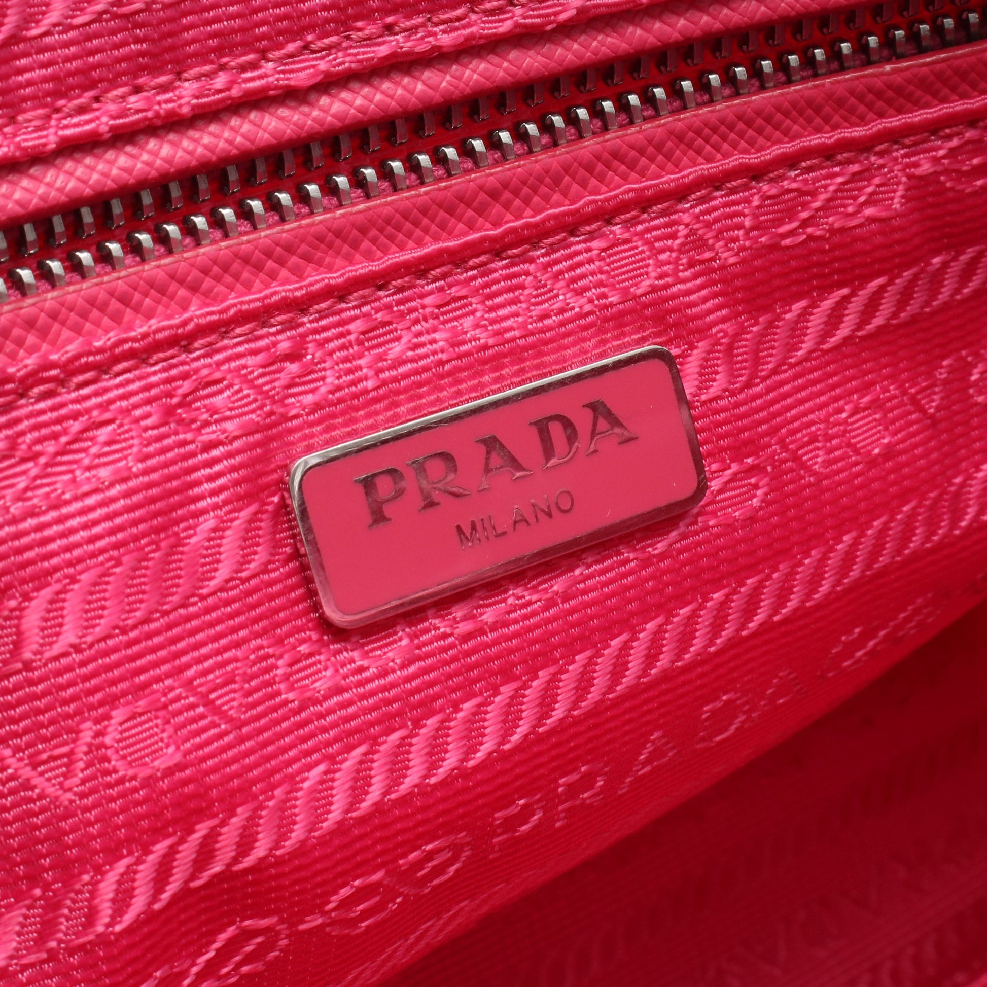 2WAY チェーンハンドバッグ ナイロン レザー ピンク プラダ バッグ PRADA