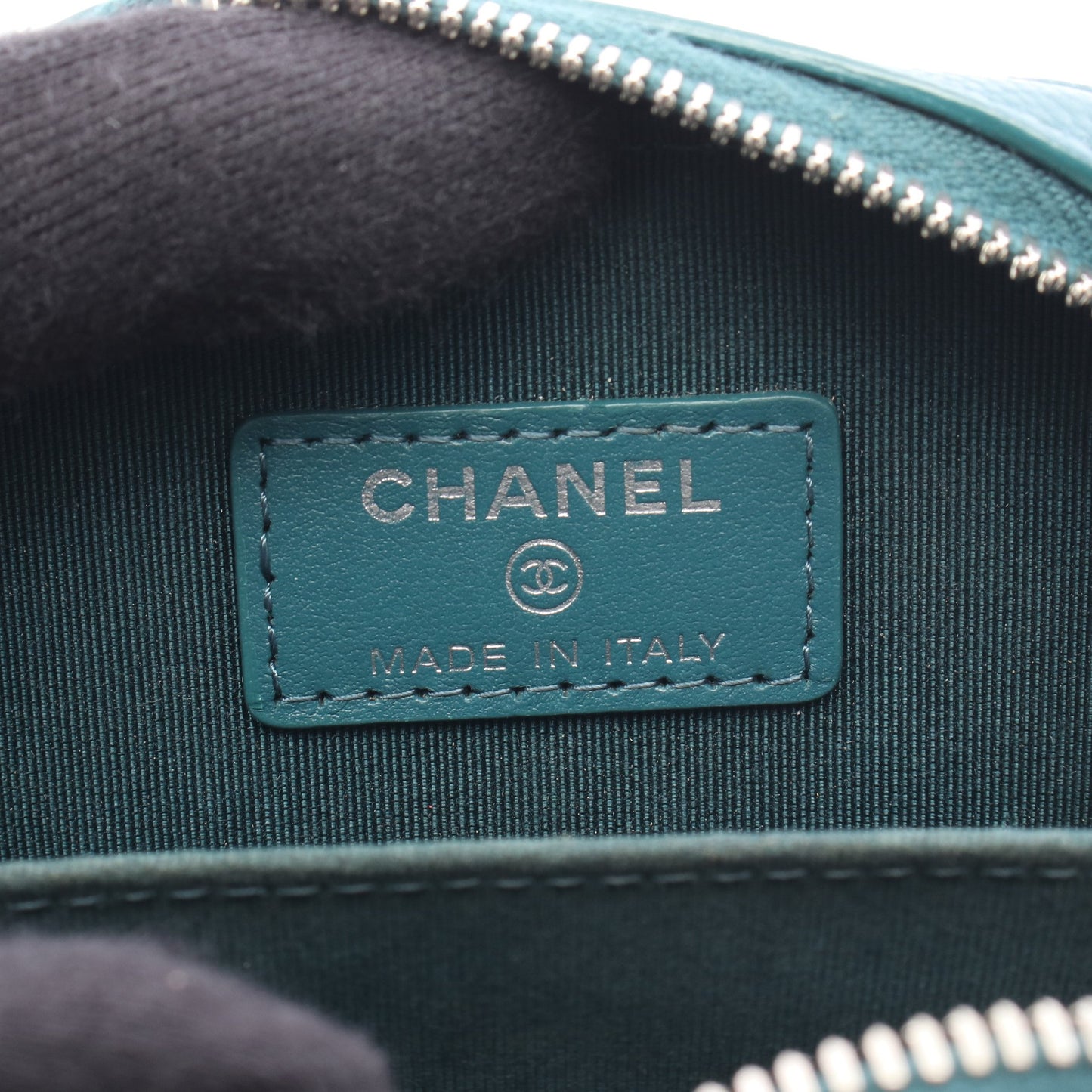 マトラッセ フォンホルダー チェーンショルダーバッグ キャビアスキン ブルーグリーン シルバー金具 シャネル バッグ CHANEL