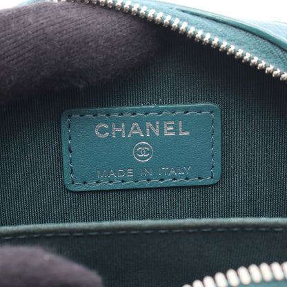 マトラッセ フォンホルダー チェーンショルダーバッグ キャビアスキン ブルーグリーン シルバー金具 シャネル バッグ CHANEL