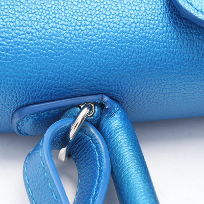 ブリヨンPM 2WAY ハンドバッグ レザー ブルー デルヴォー バッグ DELVAUX