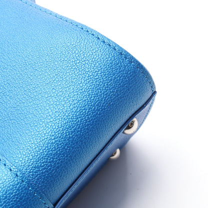 ブリヨンPM 2WAY ハンドバッグ レザー ブルー デルヴォー バッグ DELVAUX