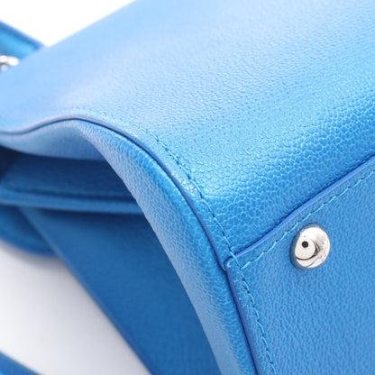 ブリヨンPM 2WAY ハンドバッグ レザー ブルー デルヴォー バッグ DELVAUX