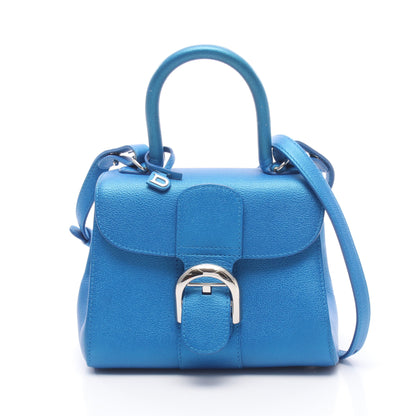 ブリヨンPM 2WAY ハンドバッグ レザー ブルー デルヴォー バッグ DELVAUX