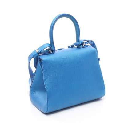 ブリヨンPM 2WAY ハンドバッグ レザー ブルー デルヴォー バッグ DELVAUX